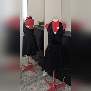 Teen/adult black backless cocktail dress